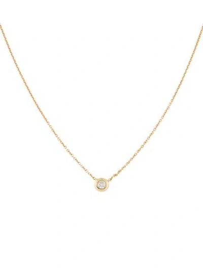 Pre-owned Mejuri 14k Diamond Pendant Necklace, 18" In Multi