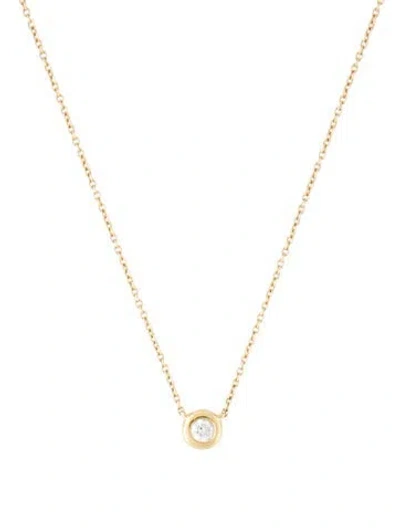 Pre-owned Mejuri 14k Diamond Pendant Necklace, 18" In Multi
