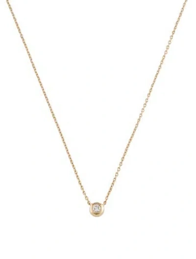 Pre-owned Mejuri 14k Diamond Pendant Necklace, 18" In Multicolor