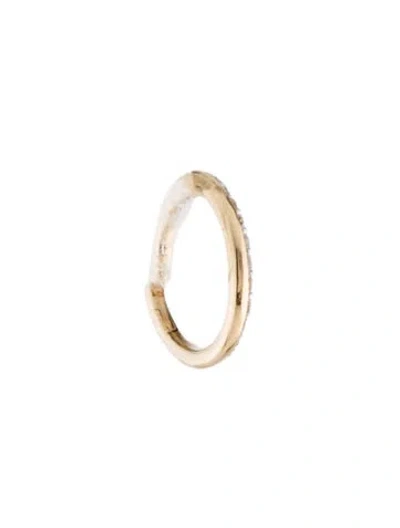 Pre-owned Mejuri 14k Diamond Single Cartilage Mini Hoop Earring In Multi