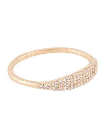 Pre-owned Mejuri 14k Diamond Slim Signet Ring In Multicolor