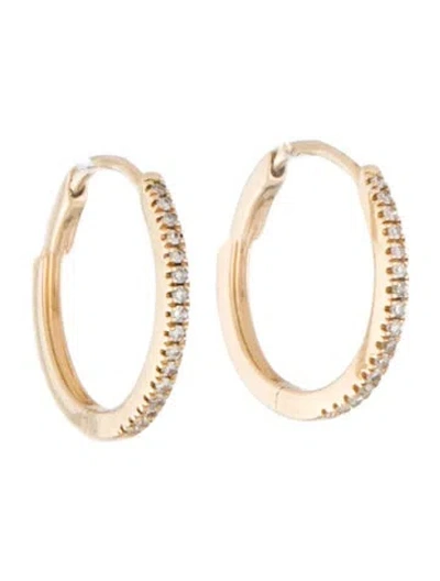 Pre-owned Mejuri 14k Diamond Small Hoop Earrings In Multi