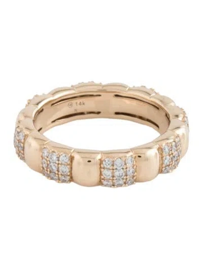 Pre-owned Mejuri 14k Diamond Soft Charlotte Band In Multicolor