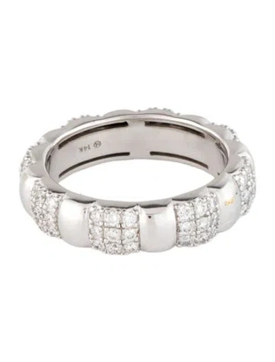 Pre-owned Mejuri 14k Diamond Soft Charlotte Band Ring In Multi