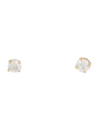 Pre-owned Mejuri 14k Diamond Solitaire Stud Earrings In Multi