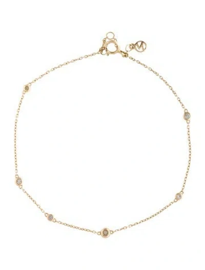 Pre-owned Mejuri 14k Diamond Station Bracelet, 7" In Multi