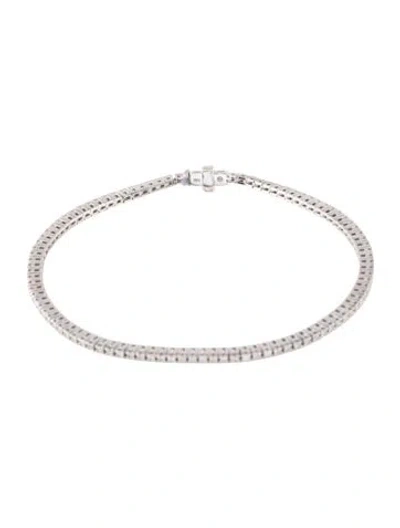 Pre-owned Mejuri 14k Diamond Tennis Bracelet, 6.5" In Multicolor