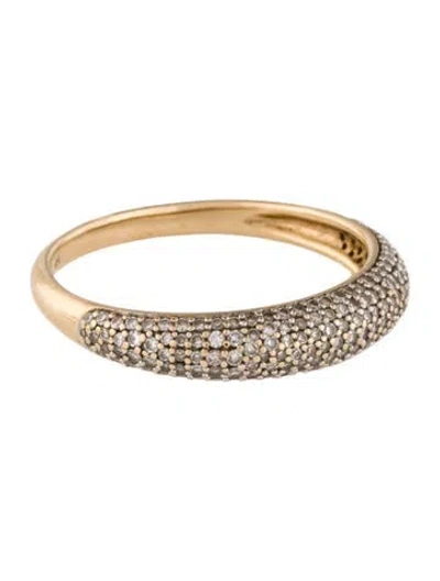 Pre-owned Mejuri 14k Diamond Thin Dome Cocktail Ring In Multi