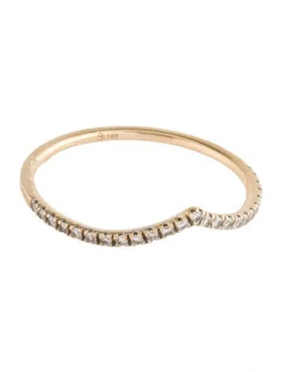 Pre-owned Mejuri 14k Diamond Wishbone Ring In Multicolor