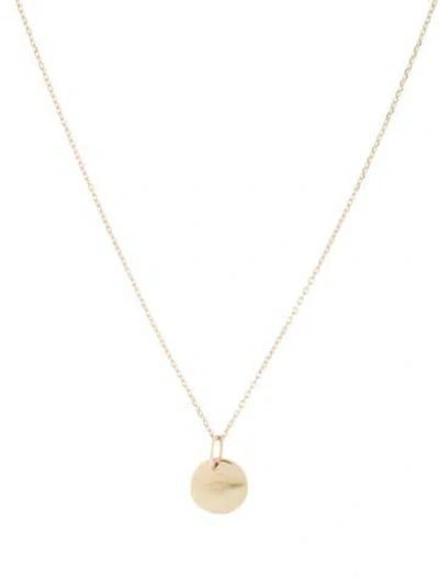 Pre-owned Mejuri 14k Disc Pendant Necklace, 18" In Multi