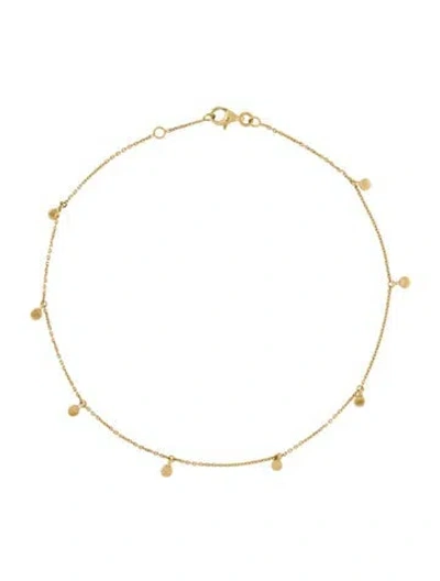 Pre-owned Mejuri 14k Dot Chain Anklet In Multicolor