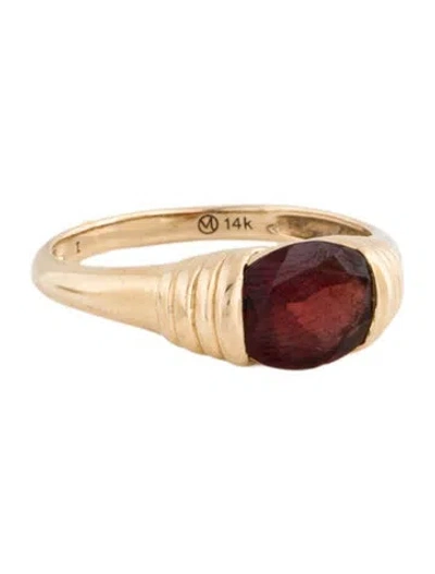 Pre-owned Mejuri 14k Garnet Heirloom Cocktail Ring In Multicolor