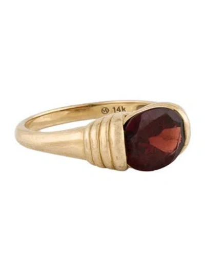 Pre-owned Mejuri 14k Garnet Heirloom Ring In Multi
