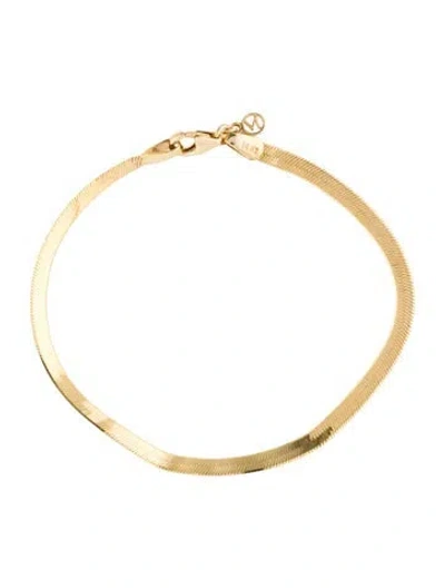 Pre-owned Mejuri 14k Herringbone Link Bracelet, 6.5" In Multi