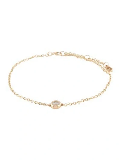 Pre-owned Mejuri 14k Lab-grown Diamond Bezel Station Bracelet, 7" In Multicolor