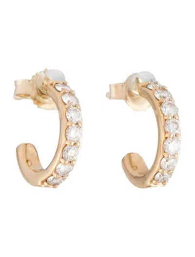 Pre-owned Mejuri 14k Lab-grown Diamond Mini Hoop Earrings In Multicolor