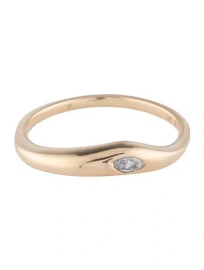 Pre-owned Mejuri 14k Lab-grown Diamond Organic Thin Band In Multicolor