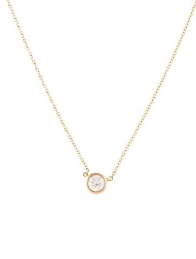Pre-owned Mejuri 14k Lab-grown Diamond Pendant Necklace, 18" In Multi