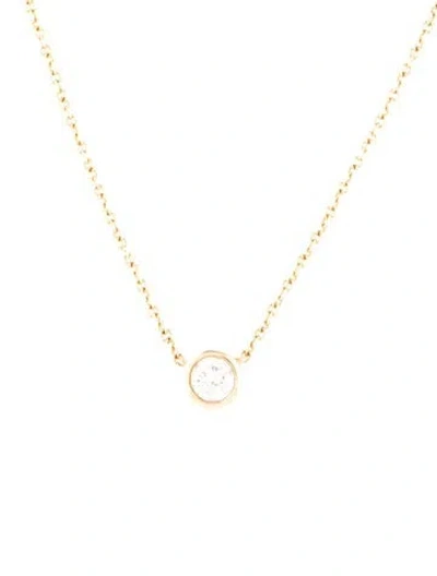 Pre-owned Mejuri 14k Lab-grown Diamond Pendant Necklace, 18" In Multicolor
