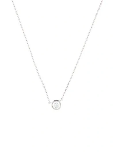 Pre-owned Mejuri 14k Lab-grown Diamond Pendant Necklace, 18" In Multicolor