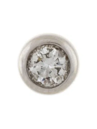 Pre-owned Mejuri 14k Lab-grown Diamond Single Mini Bezel Stud Earring In Multi