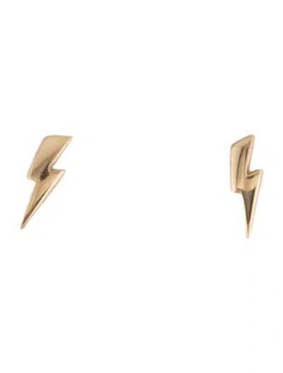 Pre-owned Mejuri 14k Lightning Bolt Stud Earrings In Multicolor