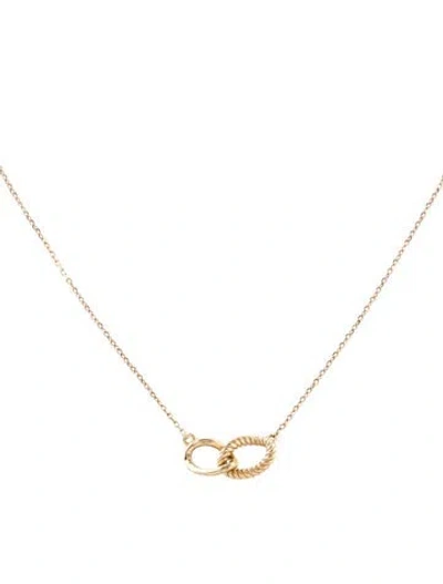 Pre-owned Mejuri 14k Link Pendant Necklace, 15.5" In Multi