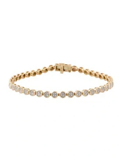Pre-owned Mejuri 14k Micro-pavé Rivière Bracelet, 7" In Multi