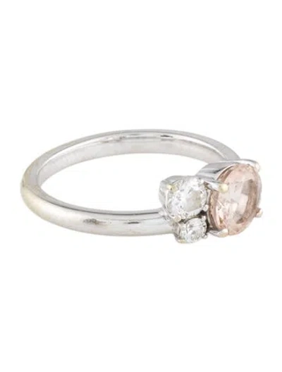 Pre-owned Mejuri 14k Morganite & Diamond Ring In Multi