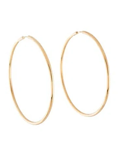 Pre-owned Mejuri 14k Oversized Thin Hoop Earrings In Multicolor
