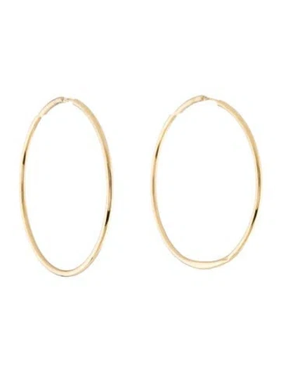Pre-owned Mejuri 14k Oversized Thin Hoop Earrings In Multicolor