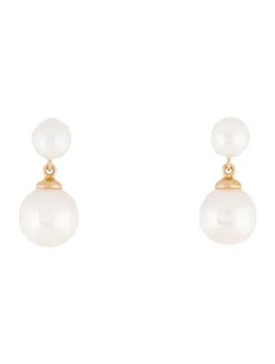 Pre-owned Mejuri 14k Pearl Drop Earrings In Multi