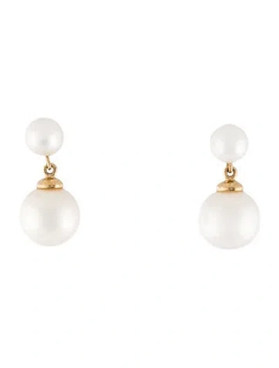 Pre-owned Mejuri 14k Pearl Essential Earrings In Multicolor