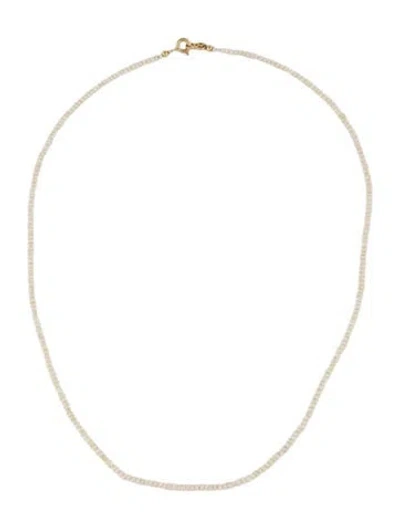Pre-owned Mejuri 14k Pearl Micro Necklace, 15.5" In Multi
