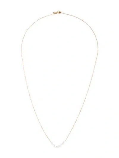 Pre-owned Mejuri 14k Pearl Station Necklace, 18" In Multicolor