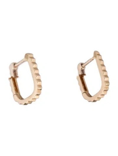 Pre-owned Mejuri 14k Pleated Huggie U Hoop Earrings In Multicolor