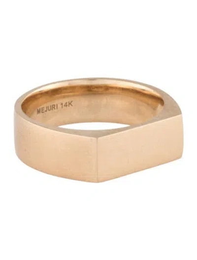 Pre-owned Mejuri 14k Rectangular Signet Ring In Multicolor
