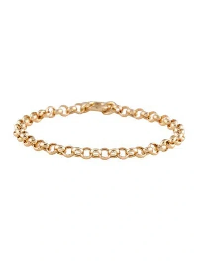 Pre-owned Mejuri 14k Rolo Chain Charm Bracelet, 6.5" In Multi