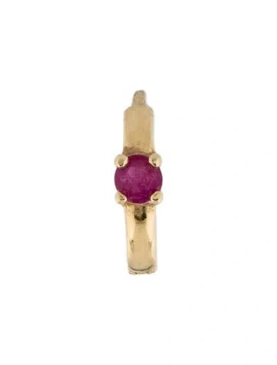 Pre-owned Mejuri 14k Ruby Single Mini Hoop Earring In Multi