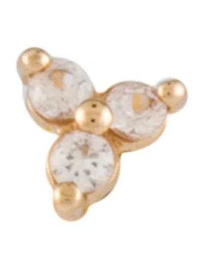 Pre-owned Mejuri 14k Sapphire Mini Lotus Single Stud Earring In Multi