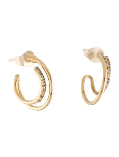 Pre-owned Mejuri 14k Sapphire Twin Hoop Earrings In Multicolor