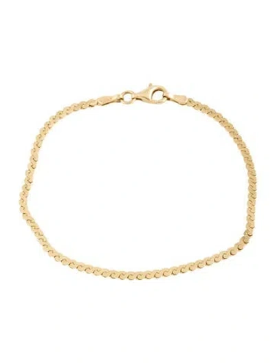Pre-owned Mejuri 14k Serpentine Chain Bracelet, 6.25" In Multicolor