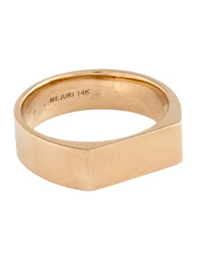 Pre-owned Mejuri 14k Slim Rectangular Signet Ring In Multicolor