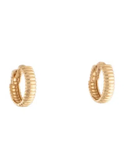 Pre-owned Mejuri 14k Textured Huggie Hoop Earrings In Multicolor