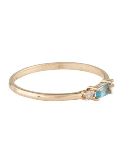 Pre-owned Mejuri 14k Topaz & Sapphire Stacking Band In Multicolor