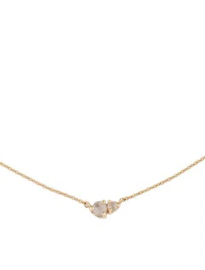 Pre-owned Mejuri 14k Topaz Beverly Pendant Necklace, 16.25" In Multicolor