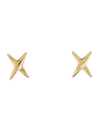 Pre-owned Mejuri 14k X Stud Earrings In Multi