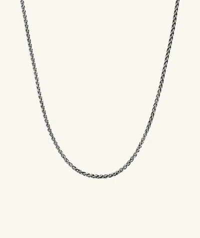 Mejuri 2.4mm Wheat Chain Necklace In Grey