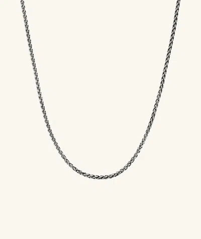 Mejuri 2.4mm Wheat Chain Necklace In Grey