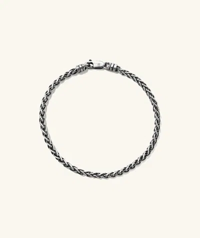 Mejuri 3.3mm Wheat Chain Bracelet Oxidized Silver